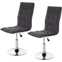 Mendler Lot de 2 chaises de séjour ou de salle à mangerHWC-C41, réglable en hauteur gris clair