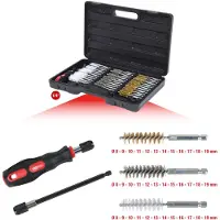Ks Tools Jeu de brosses de nettoyage pour puit de bougie de préchauffage ou d'injecteur - - 340.0010