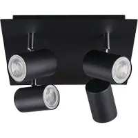 Kanlux S.A. Kanlux EVALO 10W spot de plafond/applique, aluminium, noir/chrome, IP20, GU10