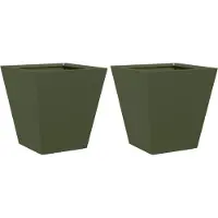 vidaXL Jardinières 2 pcs vert olive 30x30x30 cm acier