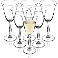 Kadax Verres à vin "Venafro", calice à vin à pied haut, verre cristallin, 6 pièces, 250ml