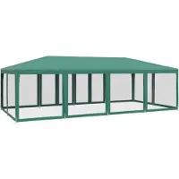 vidaXL Tente de réception avec 12 panneaux latéraux en maille vert 8x4 m HDPE