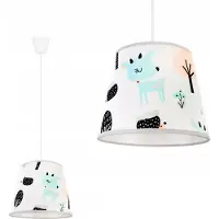Light11 HOME Lampe à suspendre pour chambre d'enfant - Plafonnier - Suspension en métal avec abat-jour - Classique à 1 flamme, bleu clair et orange, Bambi