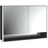 Emco loft armoire de toilette lumineuse avec compartiment inférieur, 1000mm, 2 portes, modèle à (104.30 x 17.50 x 73.30 cm)