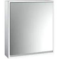 Emco loft Armoire de toilette avec éclairage, 600 mm, modèle apparent, aluminium/blanc, 979806100
