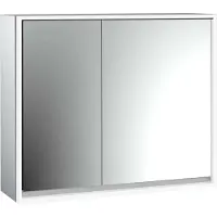 Emco loft armoire de toilette lumineuse, 800mm, 2 portes, modèle apparent, aluminium/blanc, 979806108