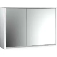 Emco loft Armoire de toilette avec éclairage, 1000mm, 2 portes, modèle apparent, aluminium/blanc, 979806114