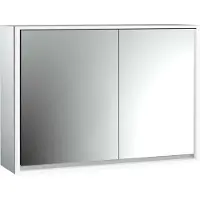 Emco loft Armoire de toilette avec éclairage, 1000mm, 2 portes, modèle apparent, aluminium/miroir, 979805116