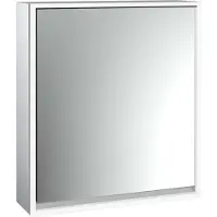 Emco loft Armoire de toilette avec éclairage, 600 mm, modèle apparent, aluminium/miroir, 979805102