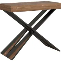 Itamoby Console Extensible 90X40/190 Cm Diago Petit Sapin Teint Structure Anthracite