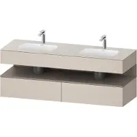 Duravit Collection One lavabo à encastrer avec meuble sous-vasque en console, 1600x550x600mm, niche basalte mat, lavabos doubles, QA4797043910000