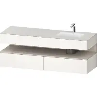 Duravit Collection One lavabo à encastrer avec meuble sous-vasque en console, 1600x550x600mm, niche taupe mat, vasque à droite, QA4796091840000