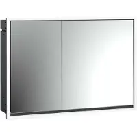 Emco loft Armoire de toilette avec éclairage, 1000mm, 2 portes, modèle apparent, noir/miroir, 979813314