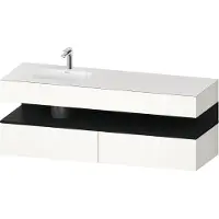 Duravit Collection One lavabo à encastrer avec meuble sous-vasque en console, 1600x550x600mm, niche en chêne noir, vasque à gauche, QA4795016220010