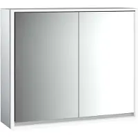 Emco loft Armoire de toilette avec éclairage, 800mm, 2 portes, modèle apparent, aluminium/miroir, 979805106