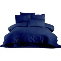 L'essentiel Maison , Lilyum- WTN6210, Bleu foncé, couettes, 100% satin de coton