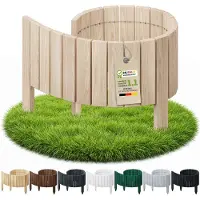 Pemicont Floranica Bordure de pelouse bois 100 x 10 cm, Non traité – bord droit, bordure d'allée, rouleau de pin