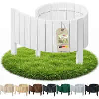 Pemicont Floranica Bordure de pelouse bois 100 x 30 cm, Blanc – bord droit, bordure d'allée, rouleau de pin