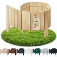 Pemicont Floranica Bordure de pelouse bois 100 x 40 cm, Naturel – bord droit, bordure d'allée, rouleau de pin