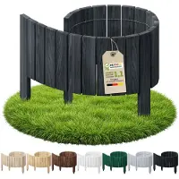 Pemicont Floranica Bordure de pelouse bois 100 x 40 cm, Anthracite – bord droit, bordure d'allée, rouleau de pin