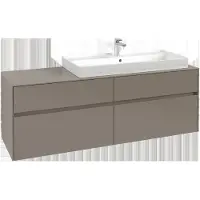 Villeroy & Boch Collaro Meuble sous-lavabo, lavabo à droite, 4 tiroirs, suspendu, avec éclairage, 1600x548x500mm, C030B0AH