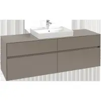 Villeroy & Boch Collaro Meuble sous-lavabo, 4 tiroirs, lavabo au centre, avec éclairage, 1600x548x500mm, C025B0AH