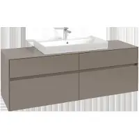 Villeroy & Boch Collaro Meuble sous-lavabo, montage mural, 4 tiroirs, lavabo au centre, avec éclairage, 1600x548x500mm, C028B0AH
