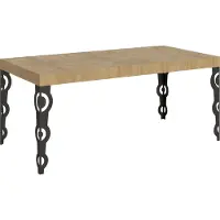 Itamoby Table Extensible Karamay 200/460X90 Cm Chêne Naturel Avec Pieds Anthracite