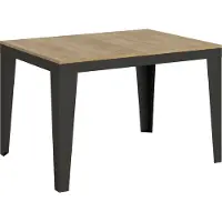 Itamoby Table Extensible 90X120/380 Cm Flame Evolution Chêne Nature Structure Anthracite