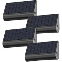 Lumisky Lot de 4 lampes murales solaires Plastique Noir H6,3cm