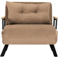 CALICOSY - Fauteuil convertible en tissu avec pieds en métal L67 cm - SANDO