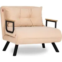 CALICOSY - Fauteuil convertible en tissu avec pieds en métal L67 cm - SANDO