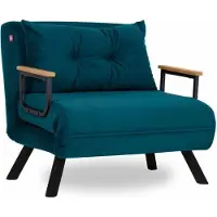 CALICOSY - Fauteuil convertible en tissu avec pieds en métal L67 cm - SANDO