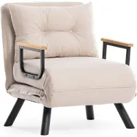 CALICOSY - Fauteuil convertible en tissu avec pieds en métal L67 cm - SANDO