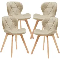 En.casa Chaise de salle à manger 'Älmhult' set de 4 pièces 78x47x52 cm simili-cuir beige