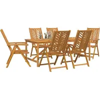 vidaXL Ensemble de jardin 7 pcs brun bois massif acacia