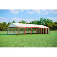 Pártystany-Jičín s.r.o. Tente de réception 6x12 mètres, PVC PREMIUM, 500 g/m² - Rouge et blanc