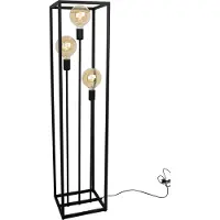 Light11 HOME Abat-jour Lampadaire Moderne CAGE Light-Home - Lampe sur pied pour le salon - Lampe industrielle élégante - Noir - 130x30x25 cm