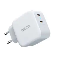 Choetech Chargeur rapide 2x USB Type C PD 40W 3A Chargeur adaptateur secteur