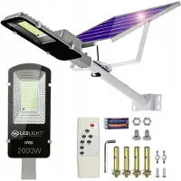 Azaris Lanterne De Jardin Lampe Solaire Pour Mât Puissant 2000W Panneau Routier