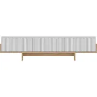 Concept-Usine Meuble TV avec placards blanc et bois 180cm WOPI