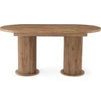 CALICOSY - Table à manger extensible de 180 à 216 cmReproduction noyer - GUSTO