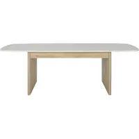 CALICOSY - Table extensible 200 à 248cm à bords arrondisReproduction blanc et chêne - GALEO
