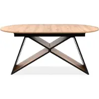 CALICOSY - Table à manger extensible L160-200 cmReproduction chêne et noir TILIA
