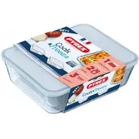 Pyrex Plat à Four Pyrex Cook & Freeze Rectangulaire avec Couvercle 24 x 19 cm