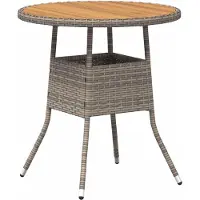vidaXL Table à manger pour le dîner Gris et acacia 70 x 70 x 73 cm