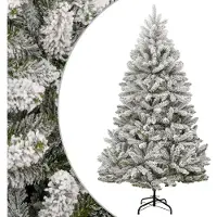 vidaXL Sapin de Noël artificiel à charnières avec neige floquée 180 cm