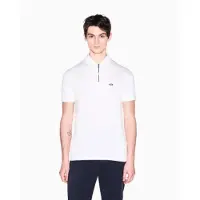 Armani Exchange pour homme. XM002372AF21936U0009 Tissu Polo blanc (XS), Casuel, Viscose, Manche courte