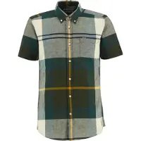 Barbour - Chemise en coton et lin - Douglas S/S Tailored Shirt Ancient Tartan en Coton - Taille L - Gris