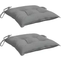 vidaXL Coussins de chaise lot de 2 gris 50x50x7 cm tissu oxford